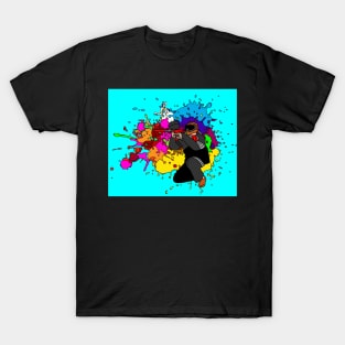 Colorful Paintball Motif T-Shirt